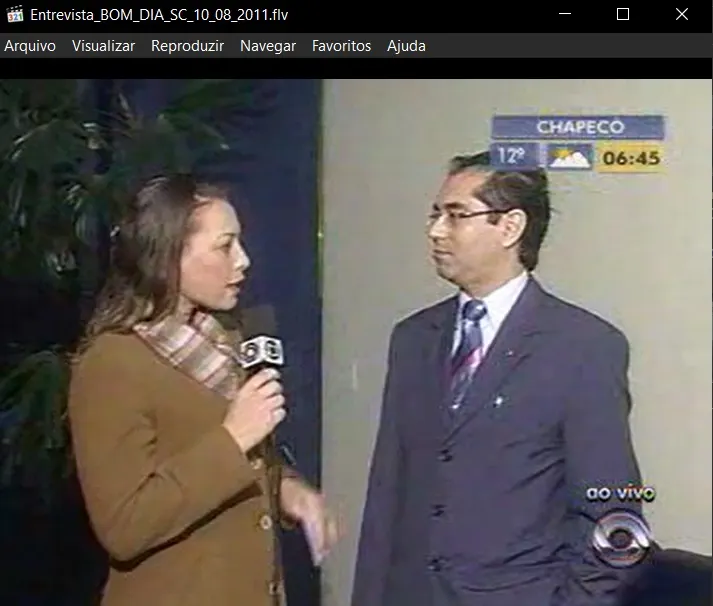 Cristiano Brasil entrevistado no Bom Dia SC em 2011 sobre ansiedade
